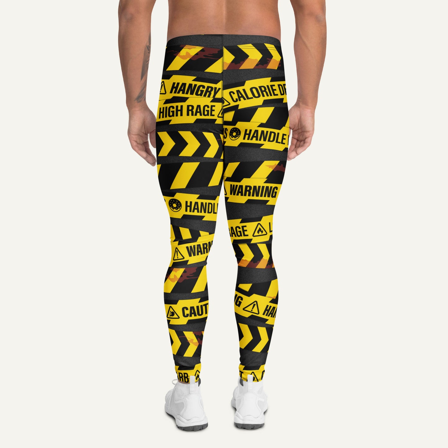 Hangry Warning Tape Men's Leggings