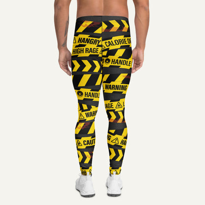 Hangry Warning Tape Men's Leggings