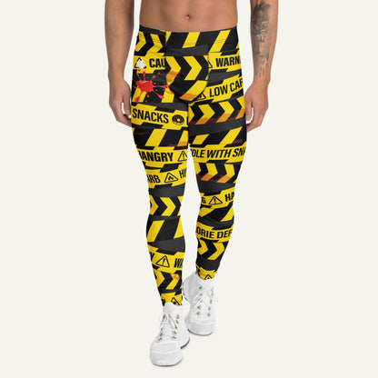 Hangry Warning Tape Men's Leggings