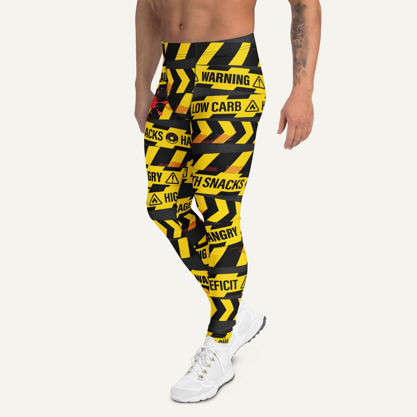 Hangry Warning Tape Men's Leggings