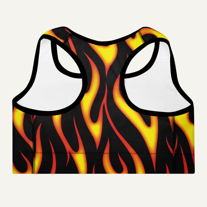 Hot Rod Flames Padded Sports Bra