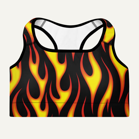 Hot Rod Flames Padded Sports Bra