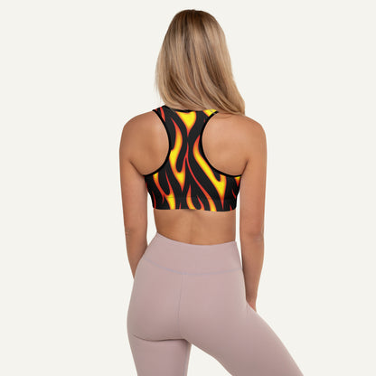 Hot Rod Flames Padded Sports Bra