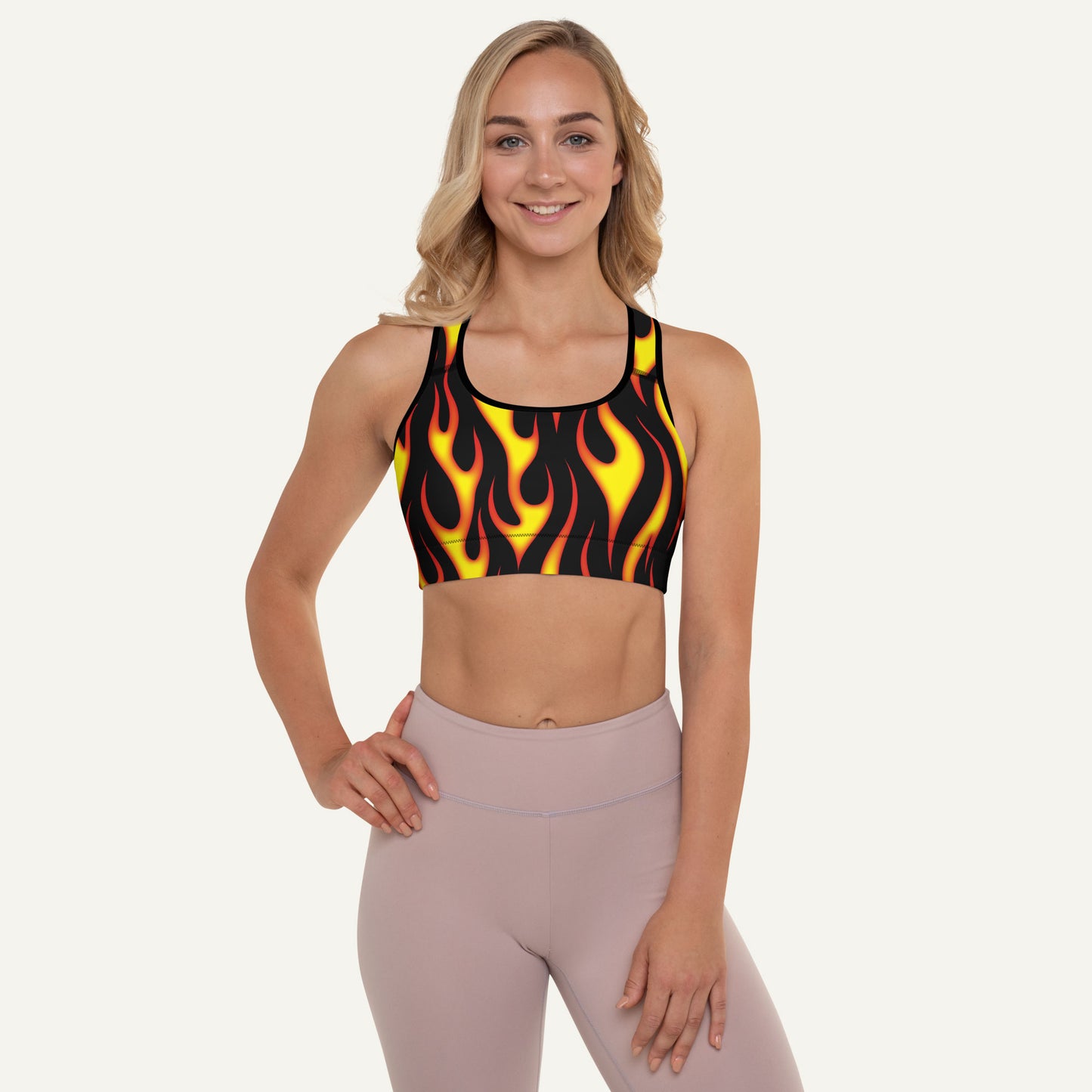 Hot Rod Flames Padded Sports Bra