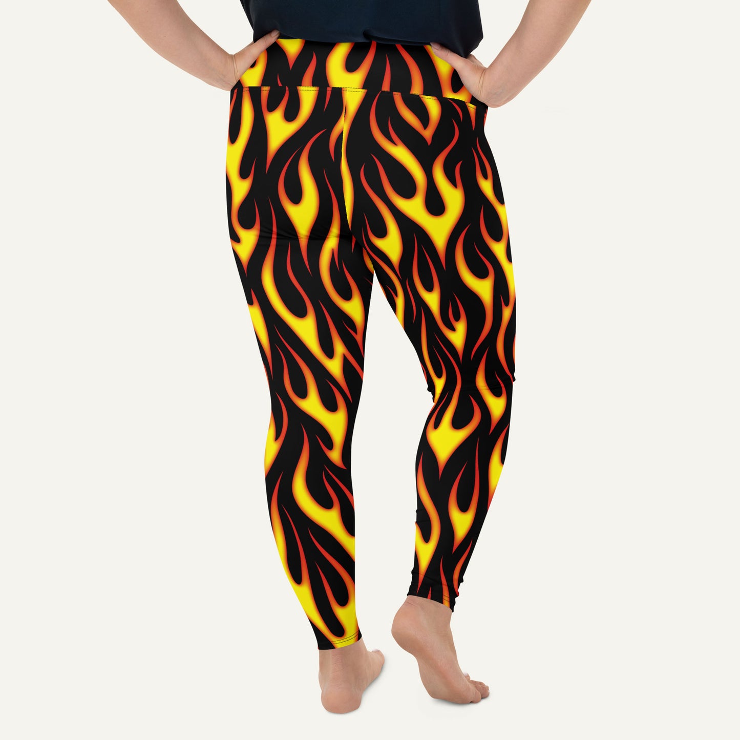 Hot Rod Flames Plus Size Leggings