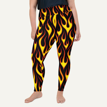 Hot Rod Flames Plus Size Leggings