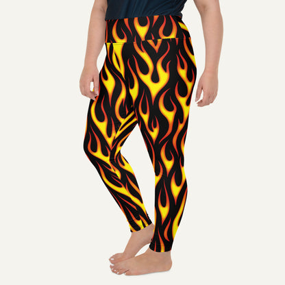 Hot Rod Flames Plus Size Leggings