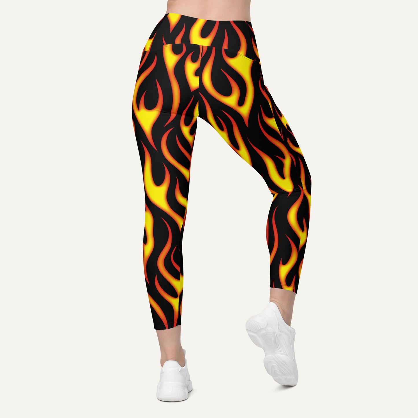 Hot Rod Flames Crossover Pocket Leggings