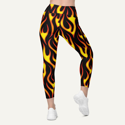 Hot Rod Flames Crossover Pocket Leggings