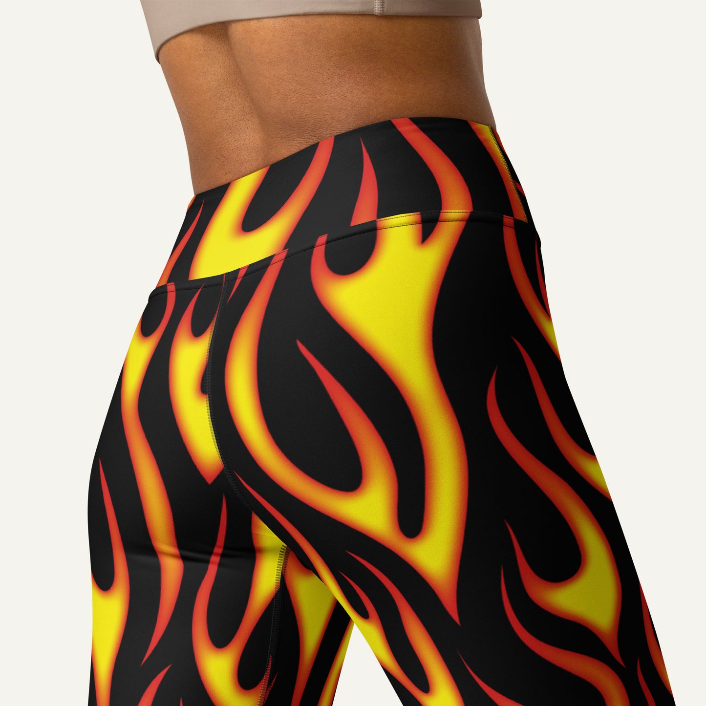 Hot Rod Flames High-Waisted Leggings