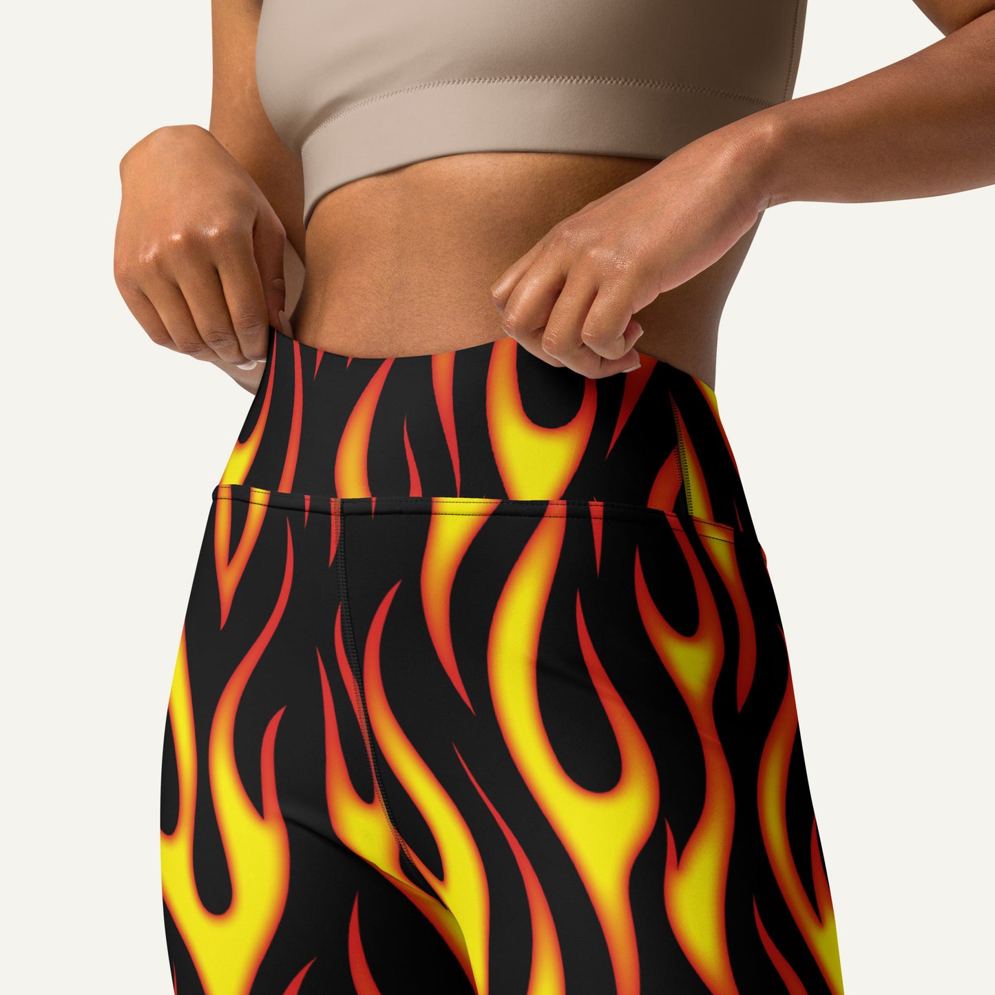 Hot Rod Flames High-Waisted Leggings