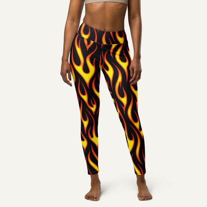 Hot Rod Flames High-Waisted Leggings