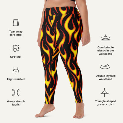 Hot Rod Flames High-Waisted Leggings