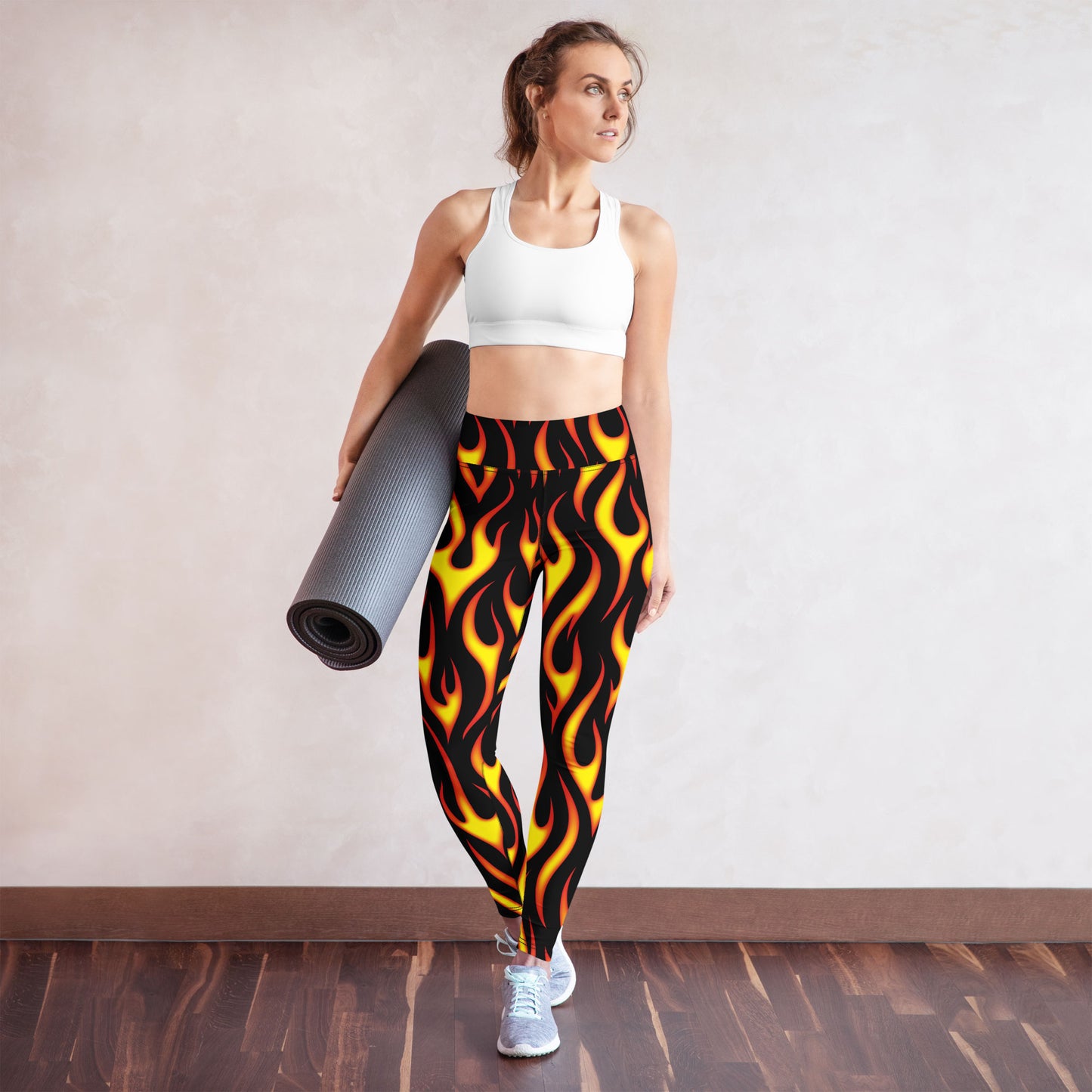 Hot Rod Flames High-Waisted Leggings
