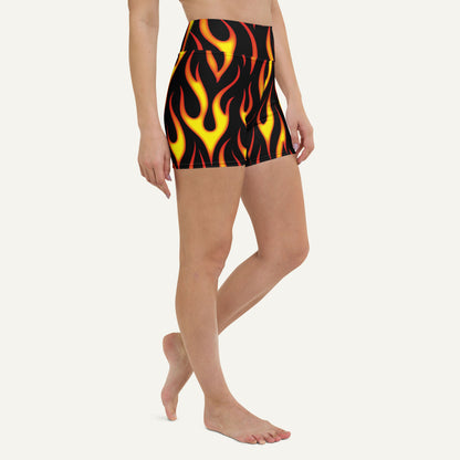 Hot Rod Flames High-Waisted Shorts