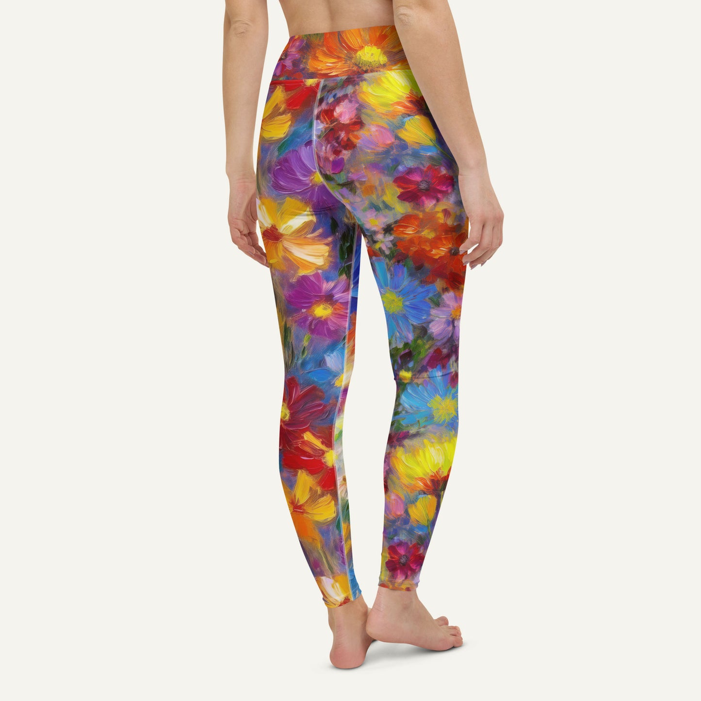 Impressionist Flowers High-Waisted Leggings