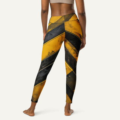 Industrial Warning High-Waisted Leggings