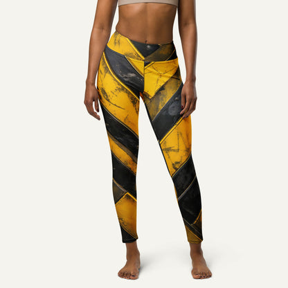 Industrial Warning High-Waisted Leggings