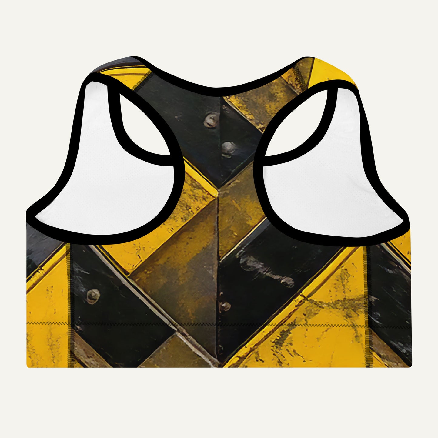 Industrial Warning Padded Sports Bra