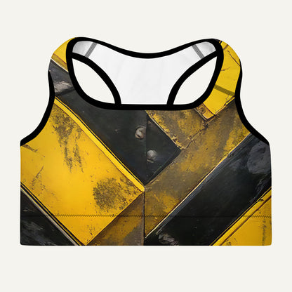 Industrial Warning Padded Sports Bra