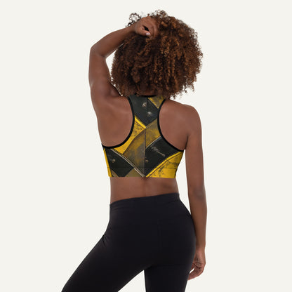 Industrial Warning Padded Sports Bra