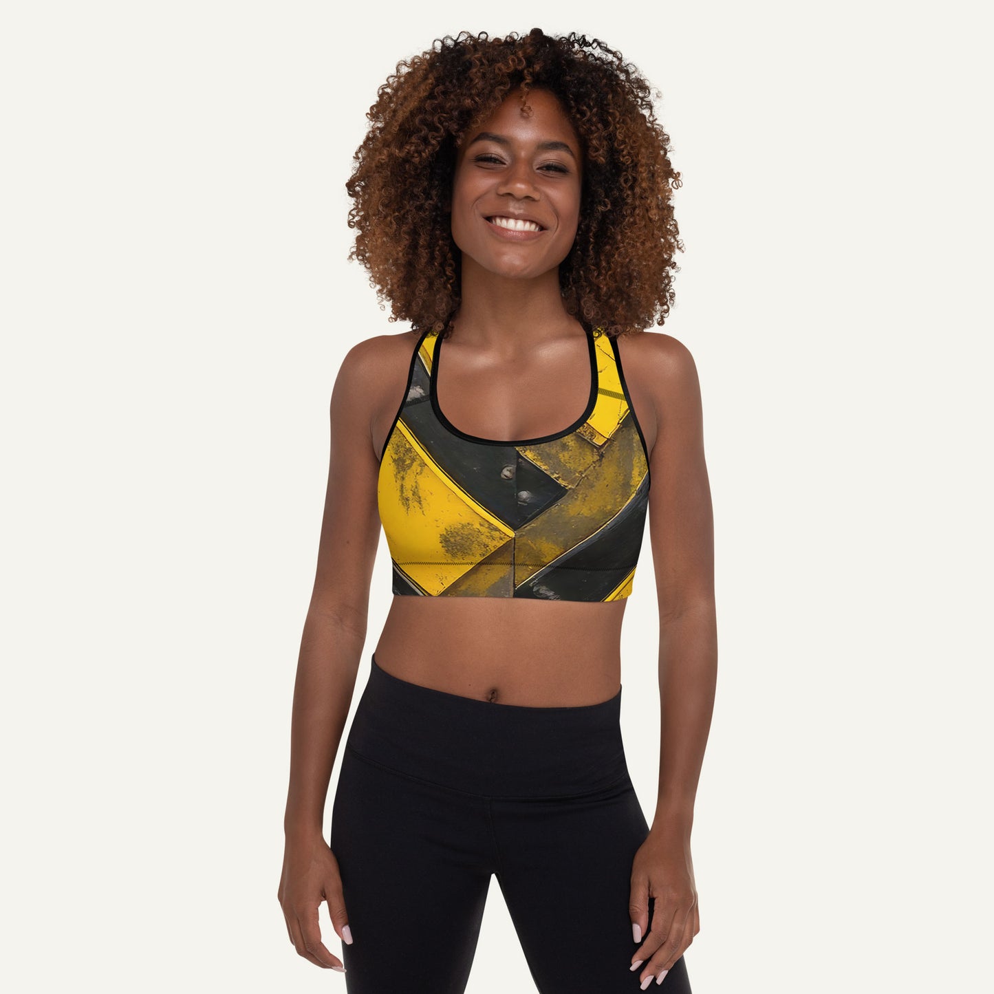 Industrial Warning Padded Sports Bra