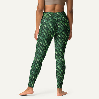 Jade Dragon Scales High-Waisted Leggings