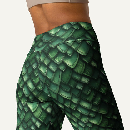 Jade Dragon Scales High-Waisted Leggings