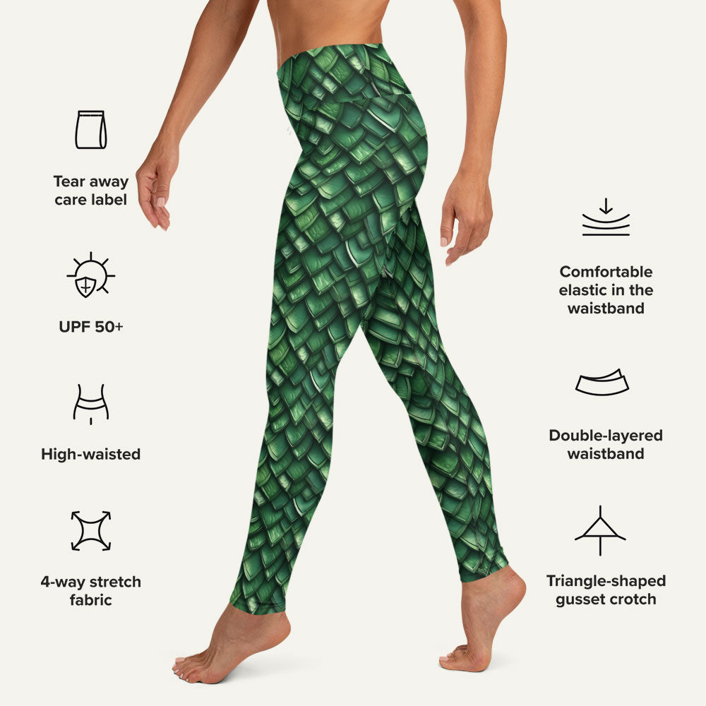 Jade Dragon Scales High-Waisted Leggings