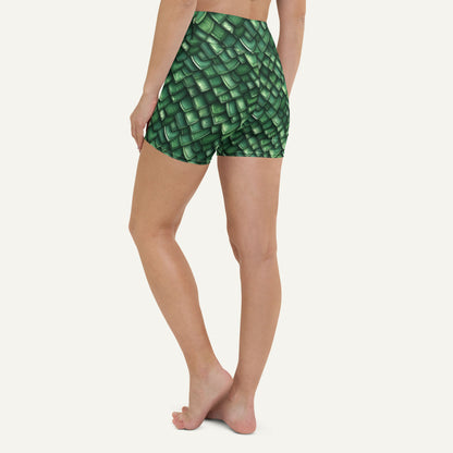 Jade Dragon Scales High-Waisted Shorts