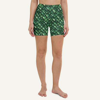 Jade Dragon Scales High-Waisted Shorts