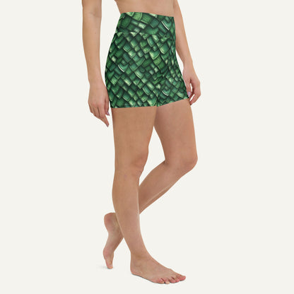 Jade Dragon Scales High-Waisted Shorts