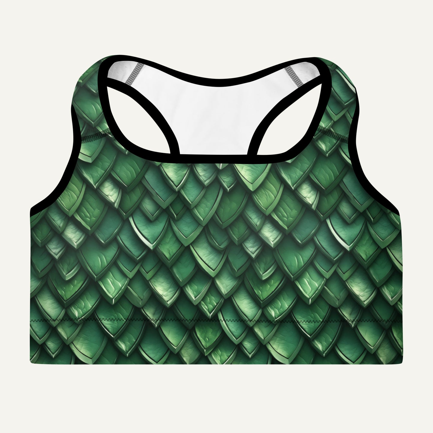 Jade Dragon Scales Padded Sports Bra