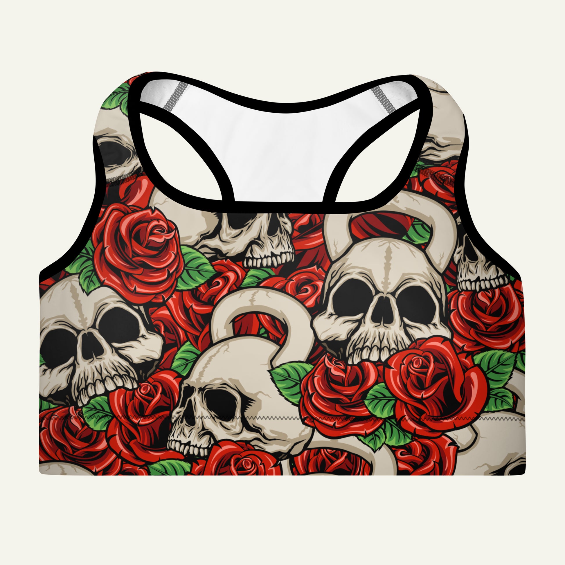 Kettlebell Skull And Roses Padded Sports Bra – Ministry of Sweat