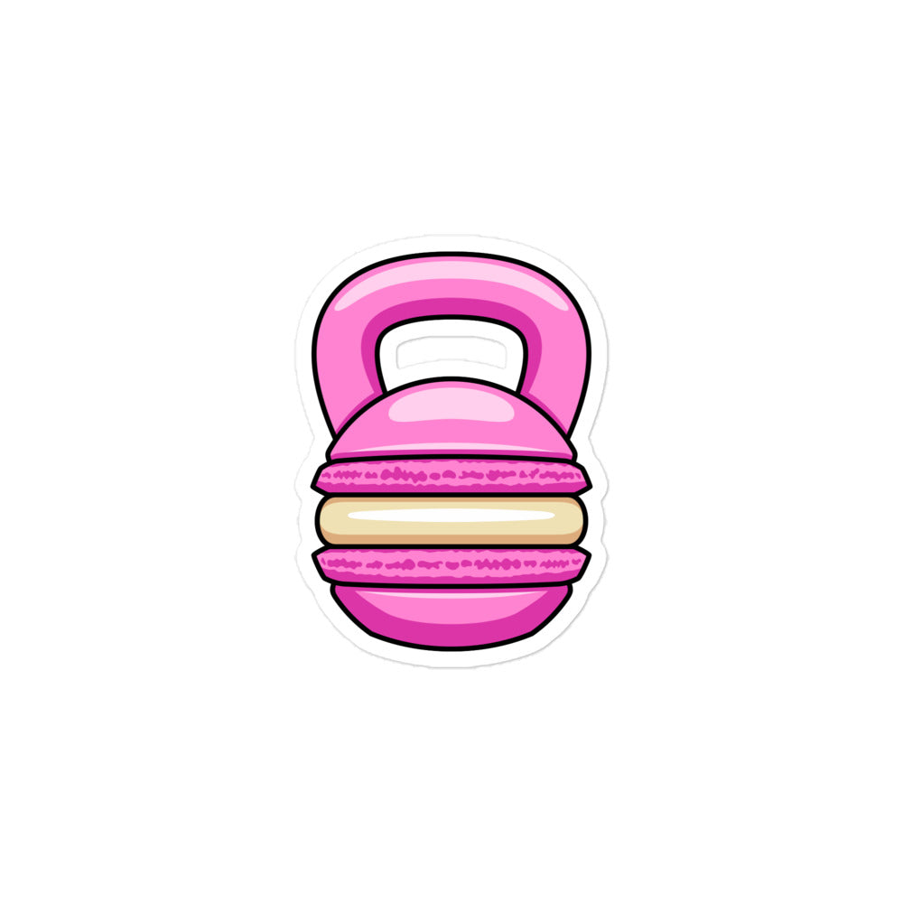 Pink Macaron Kettlebell Design Sticker