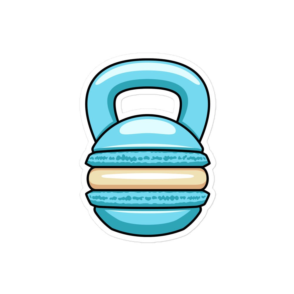Blue Macaron Kettlebell Design Sticker