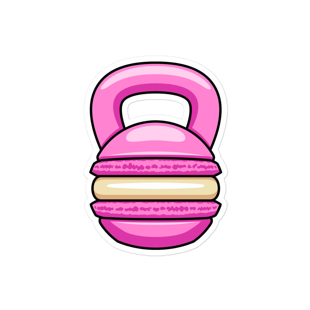 Pink Macaron Kettlebell Design Sticker