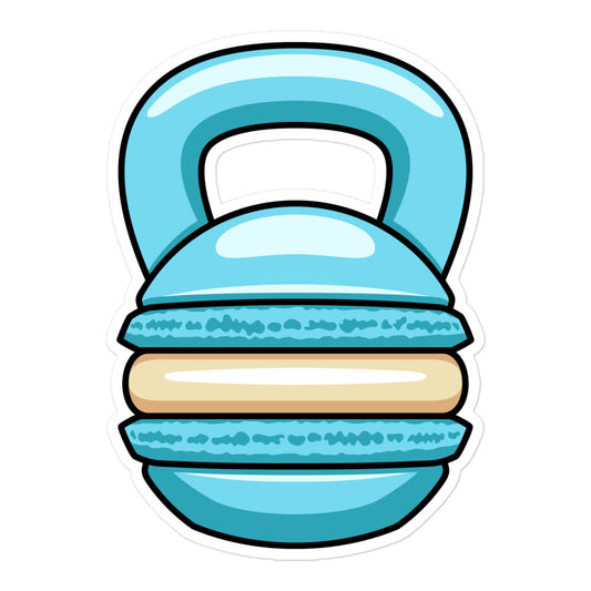 Blue Macaron Kettlebell Design Sticker