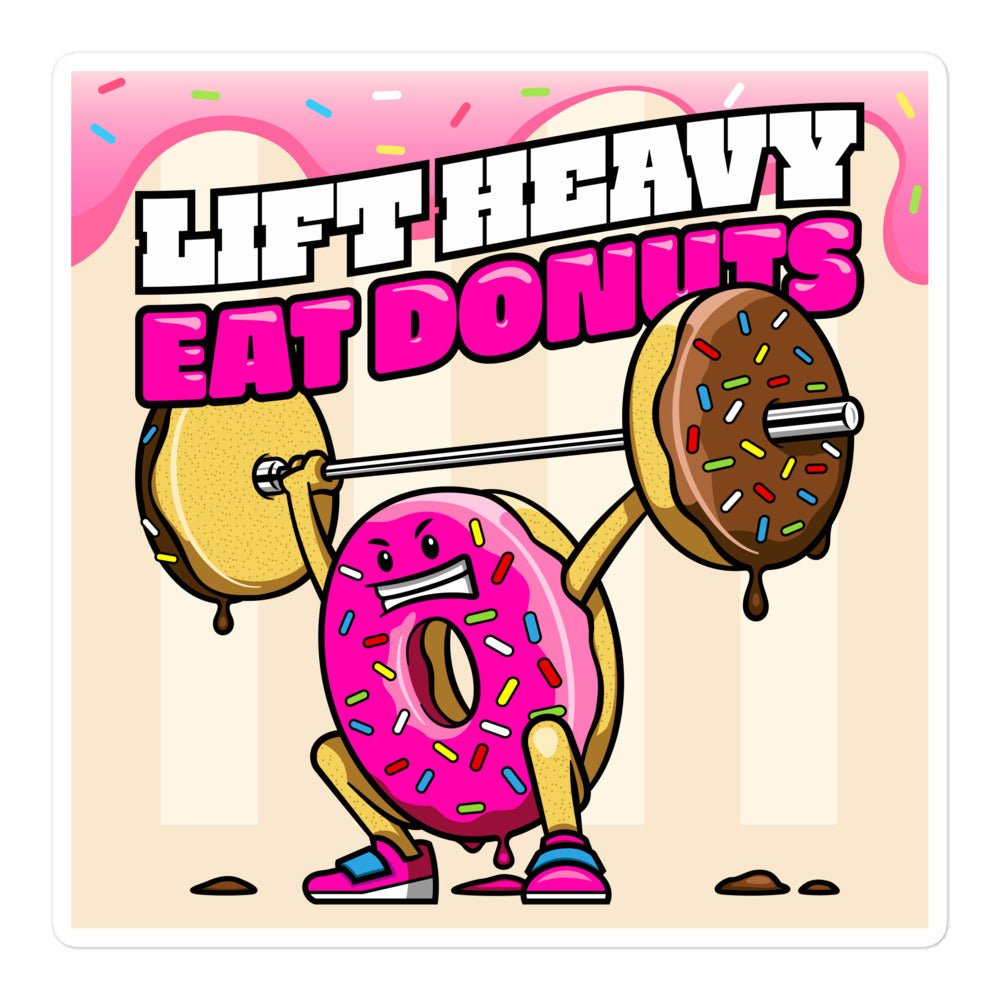 Lift Heavy Eat Donuts Sticker