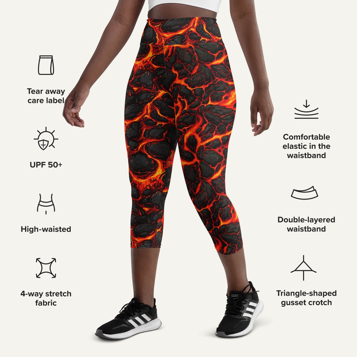 Lava Flow High-Waisted Capri Leggings