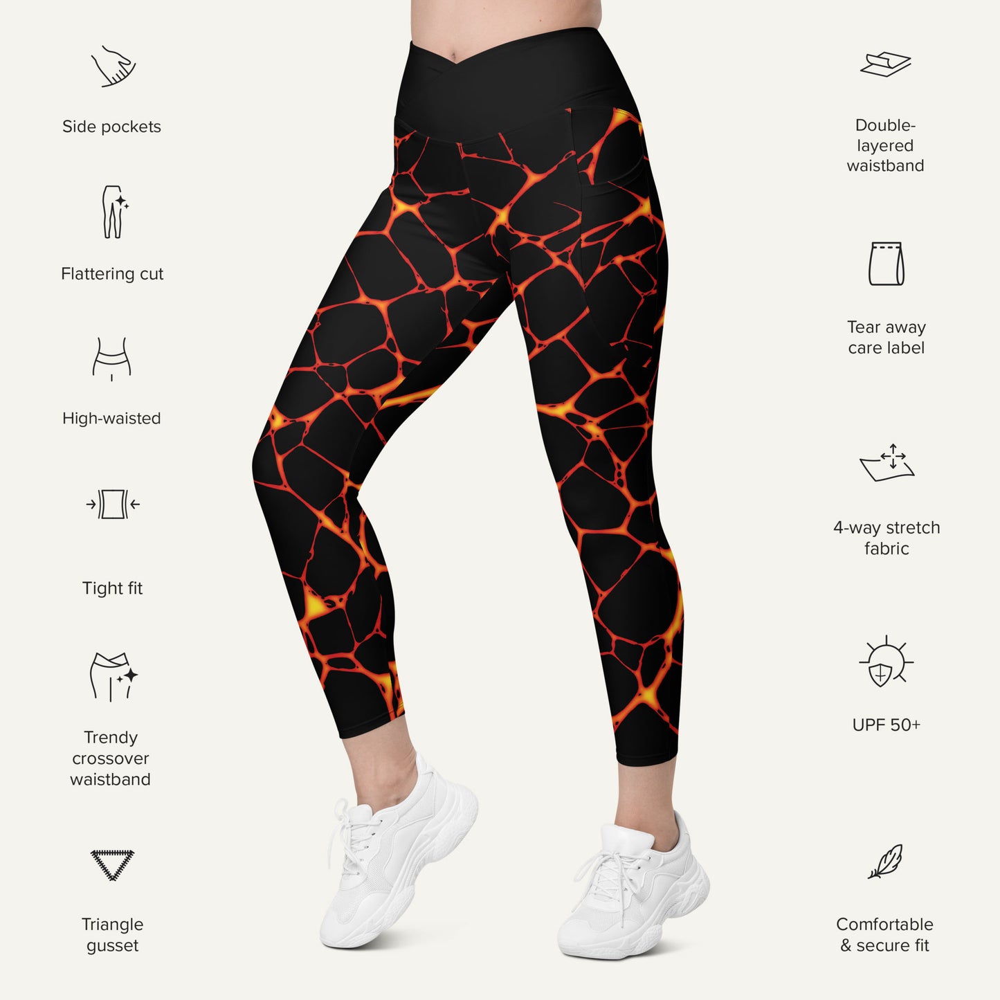 Lava Flow Crossover Pocket Leggings