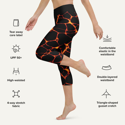 Lava Flow High-Waisted Capri Leggings