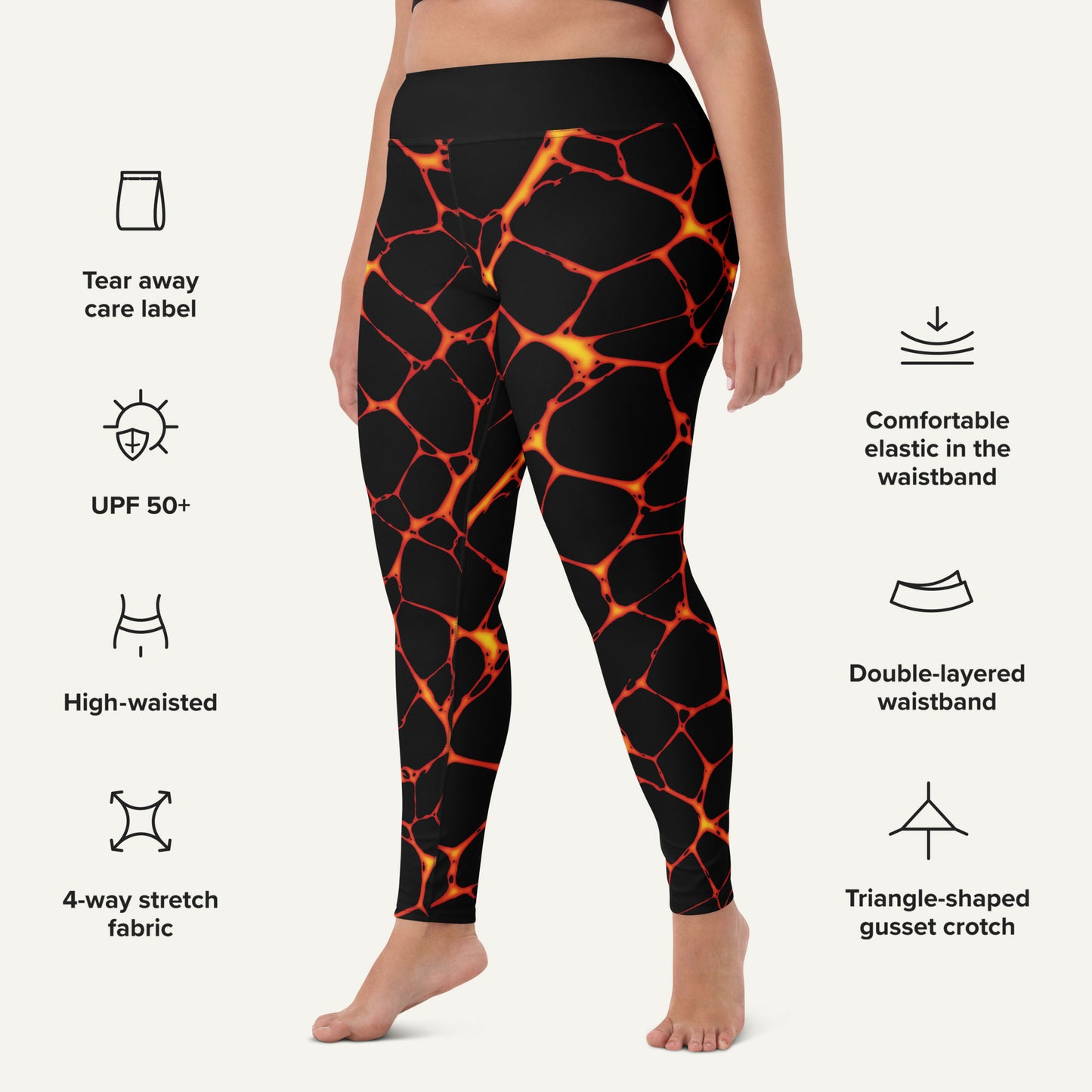 Lava Flow High-Waisted Leggings
