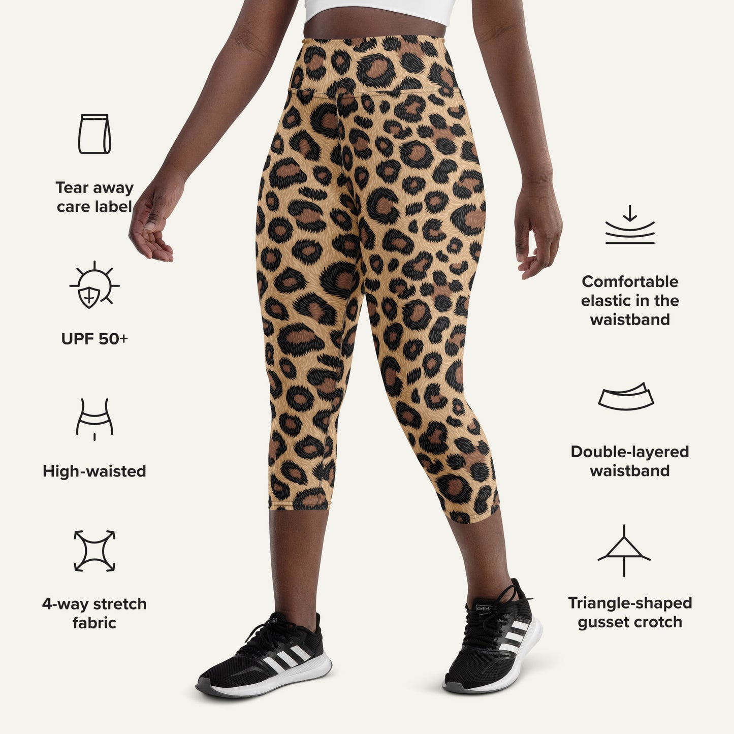 Leopard Print High-Waisted Capri Leggings