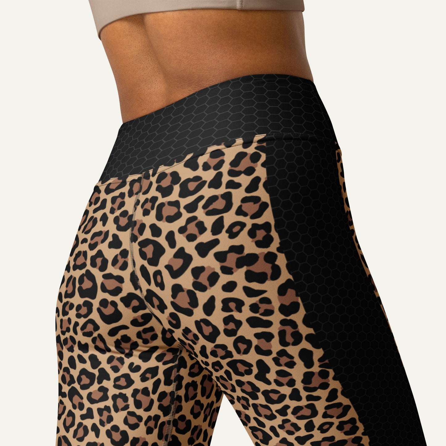 Leopard Print Side Stripe High-Waisted Leggings