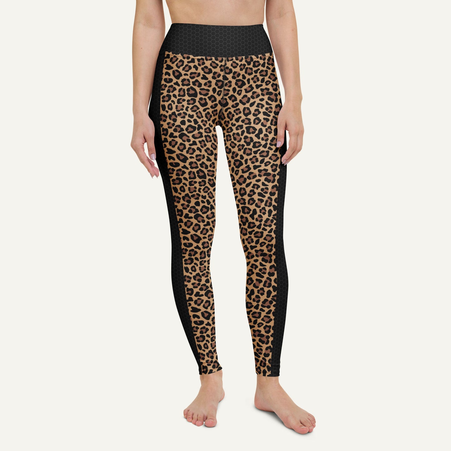 Leopard Print Side Stripe High-Waisted Leggings