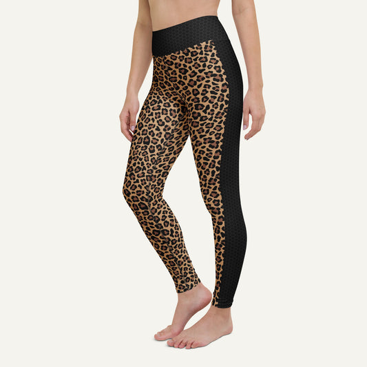 Leopard Print Side Stripe High-Waisted Leggings