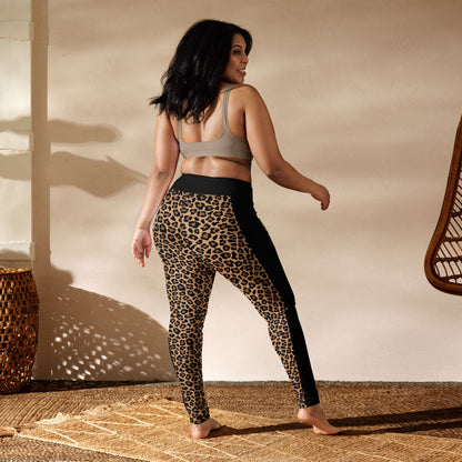 Leopard Print Side Stripe High-Waisted Leggings