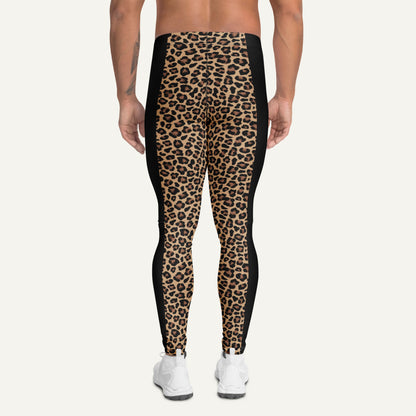 Leopard Print Side Stripe Men’s Leggings - Ministry of Sweat