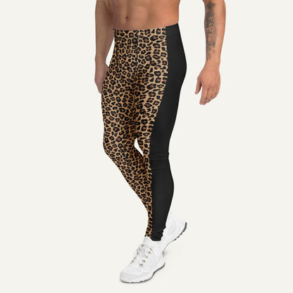 Leopard Print Side Stripe Men’s Leggings - Ministry of Sweat